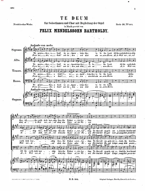 First page of Te Deum
