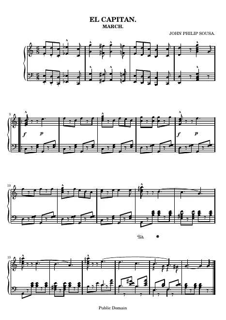 First page of El Capitan March