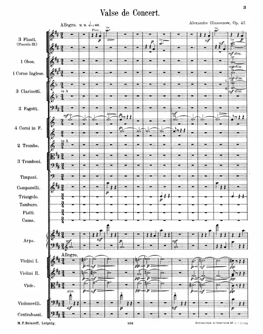 First page of Concert Waltz No.1