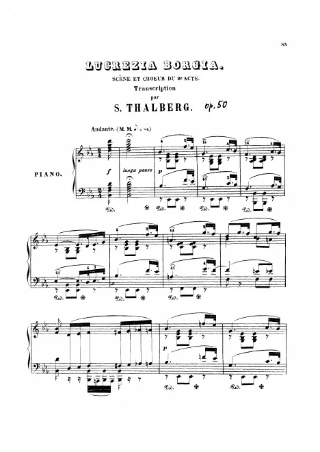 First page of Scène et Choer de Lucrezia Borgia de Donizetti