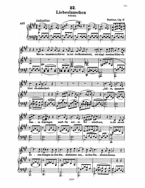 First page of Des Fräuleins Liebeslauschen