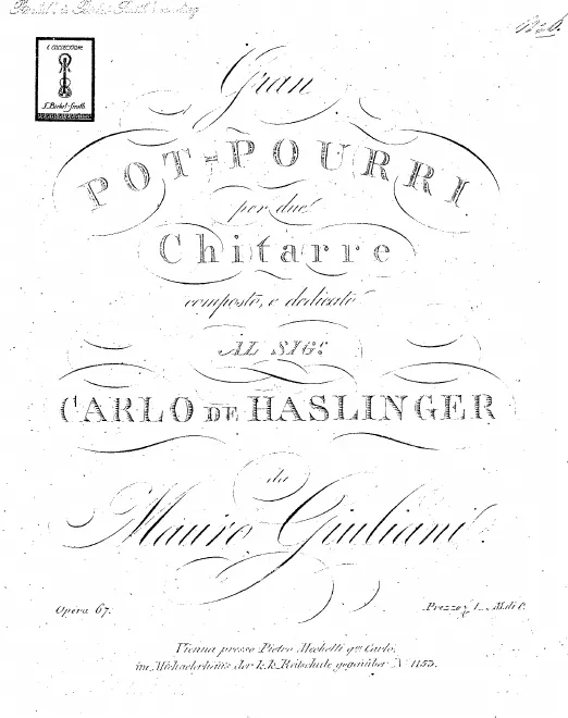 First page of Gran pot-pourri per due chitarre