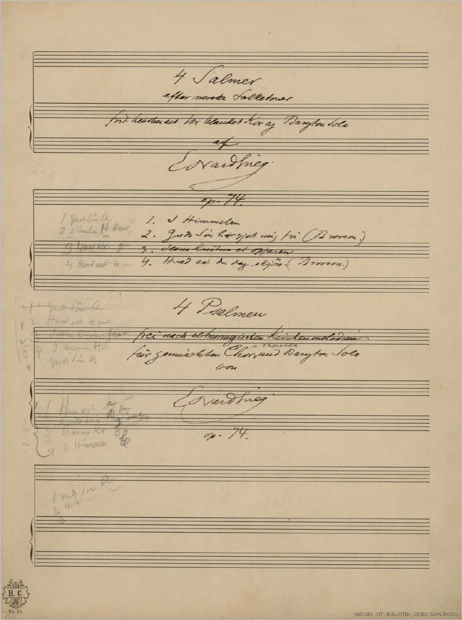 First page of 4 Psalms