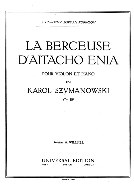 First page of La berceuse d'Aitacho Enia