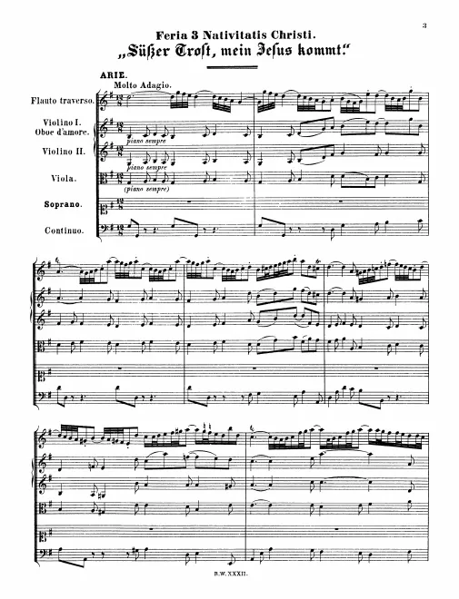 First page of Süsser Trost, mein Jesus kömmt