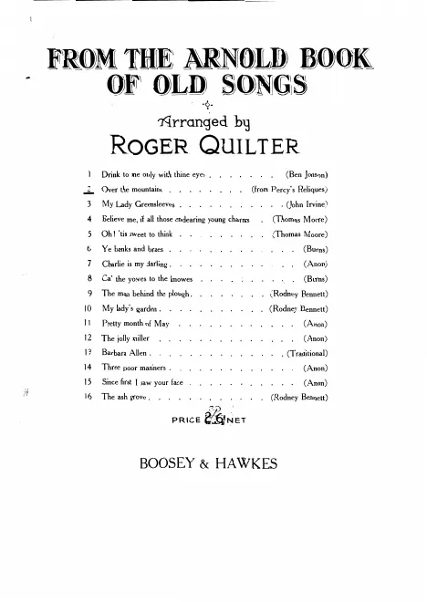 First page of The Arnold Book of Old Songs