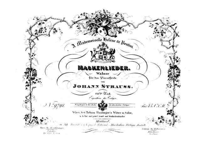 First page of Masken-Lieder