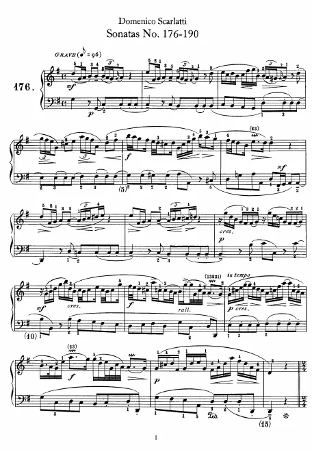 First page of Keyboard Sonata in G major