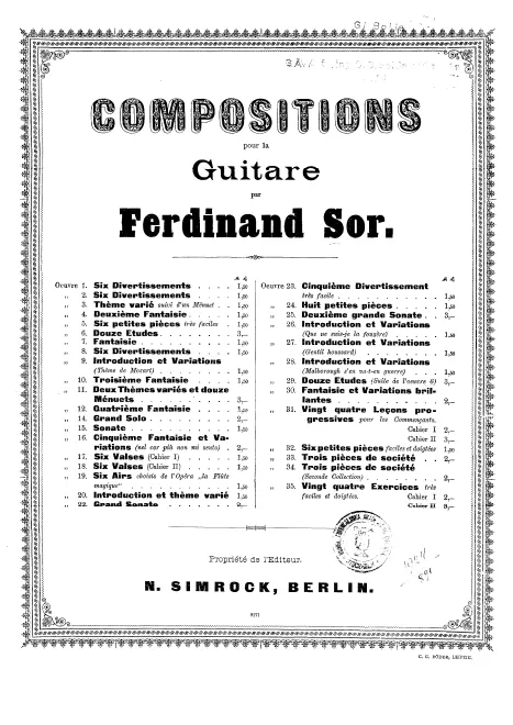 First page of 6 Divertissements