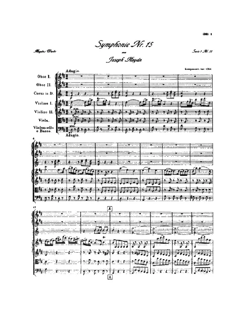 First page of Symphony No.15 in D major