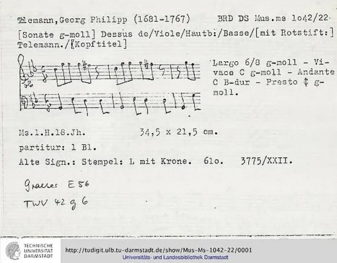 First page of Trio Sonata