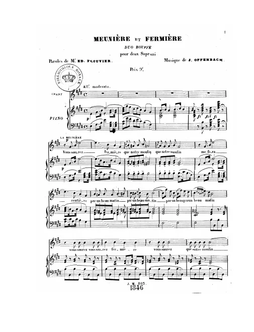 First page of Meunière et fermière