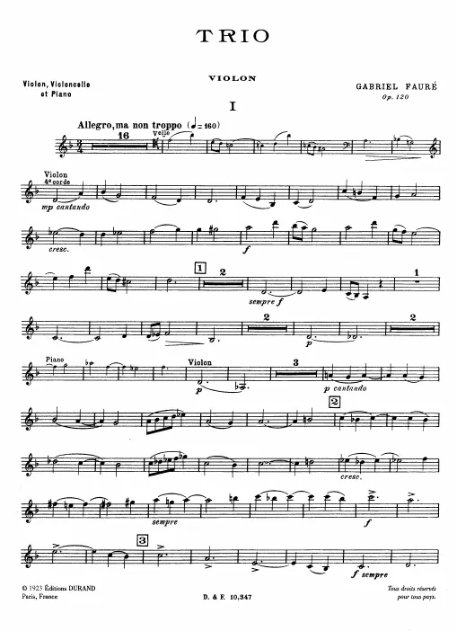 First page of Piano Trio