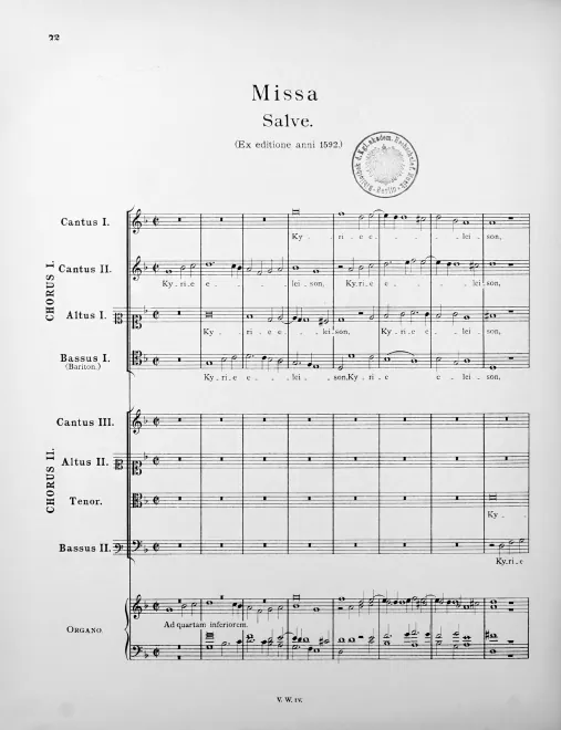 First page of Missa Salve