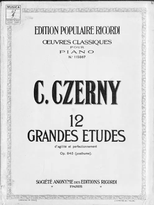 First page of 12 Grandes Études d'agilité et perfectionnement