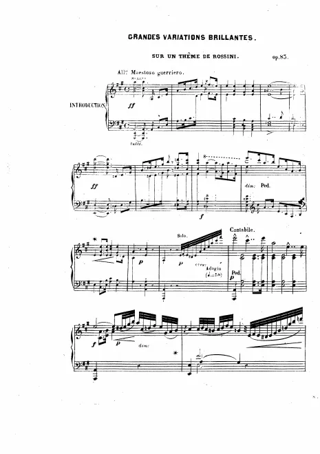 First page of Fantaisie et Variations brillantes sur l'Air Di tanti palpiti de Rossini