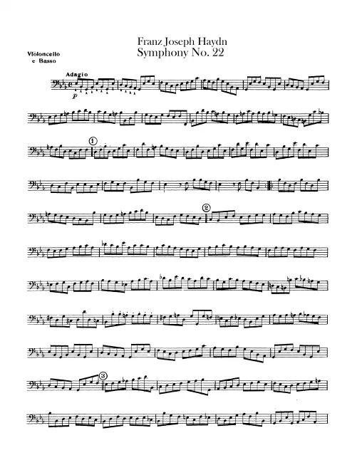 First page of Symphony No.22 in E-flat major