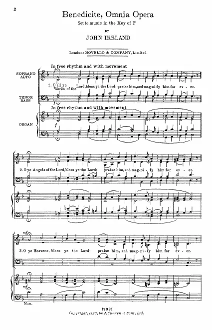 First page of Benedicite, omnia opera