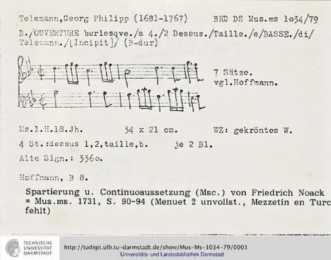 First page of Ouverture-Suite in B-flat major