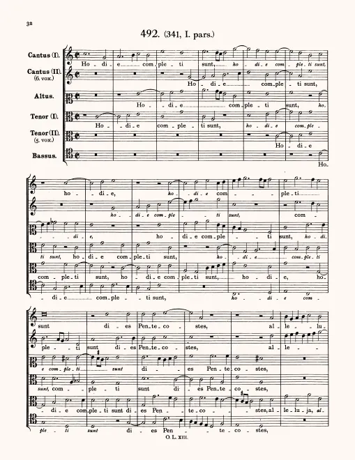 First page of Hodie completi sunt