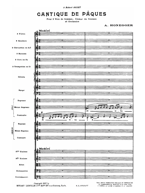 First page of Cantique de Pâques