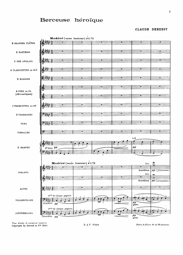 First page of Berceuse héroïque
