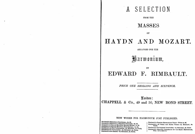 First page of A Selection from the Masses of Haydn and Mozart