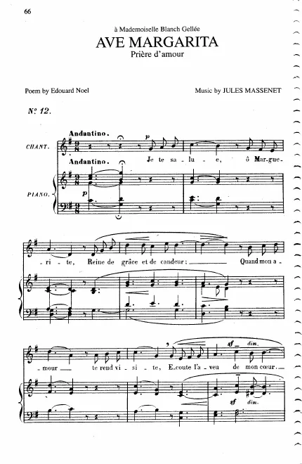 First page of Ave Margarita!
