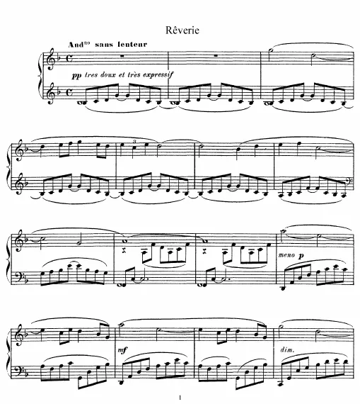 First page of Rêverie