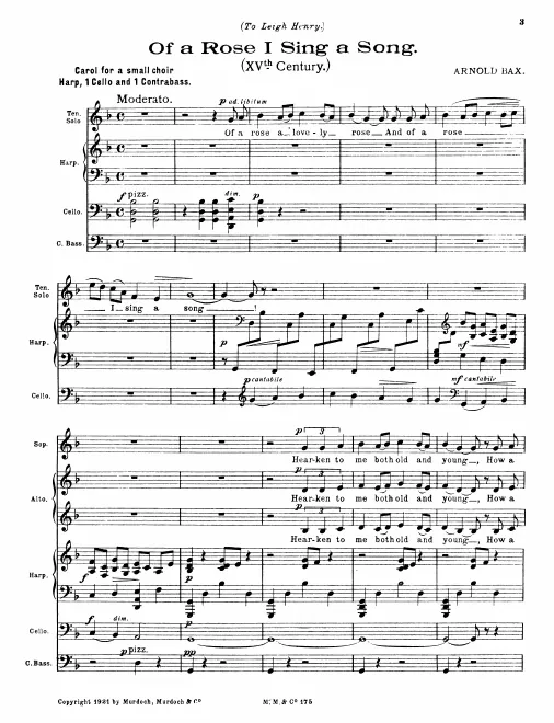 First page of Of a Rose I Sing a Song
