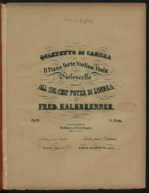 First page of Piano Quartet