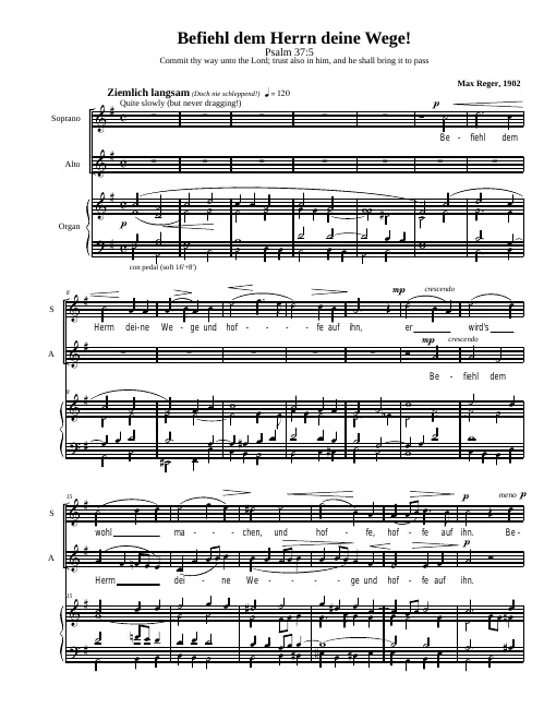 First page of Befiehl dem Herrn deine Wege