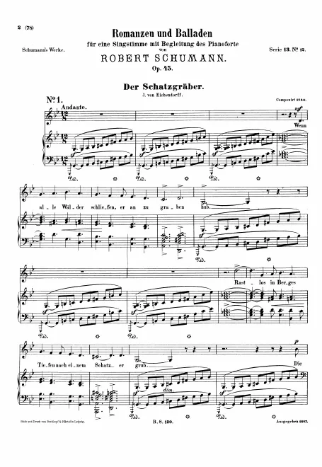 First page of Romanzen und Balladen, Vol.I, Op.45
