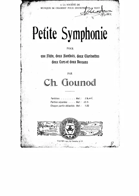 First page of Petite symphonie