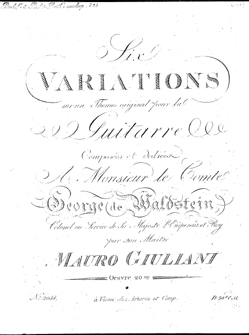 First page of 6 Variations, Op.20