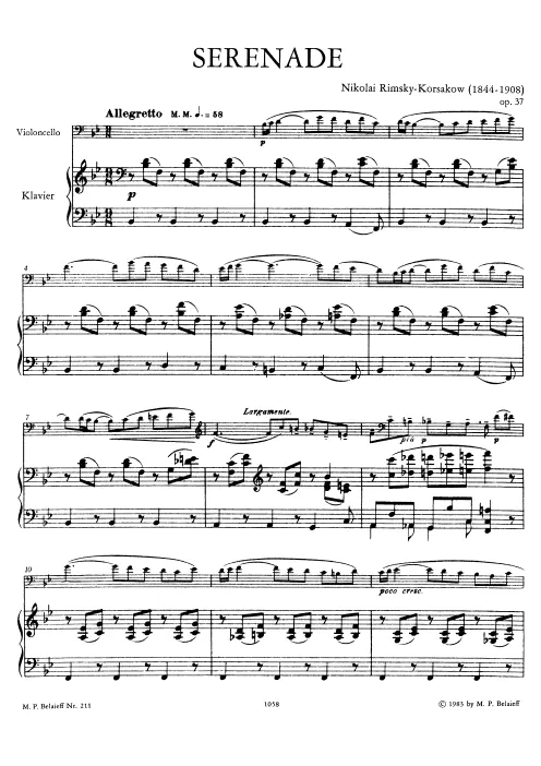 First page of Serenade
