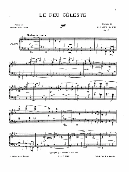 First page of Le feu céleste, Op.115