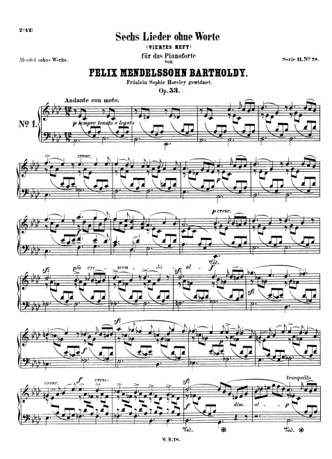 First page of Lieder ohne Worte