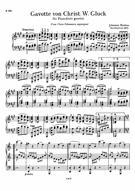 First page of Gavotte von Christ. W. Gluck