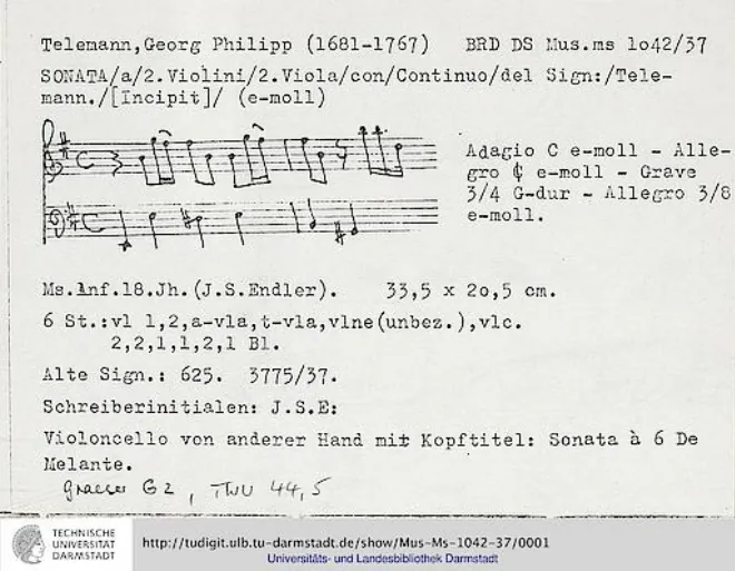 First page of Sonata