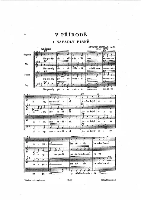 First page of In Nature's Realm (choruses)