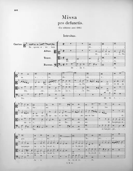 First page of Missa pro defunctis