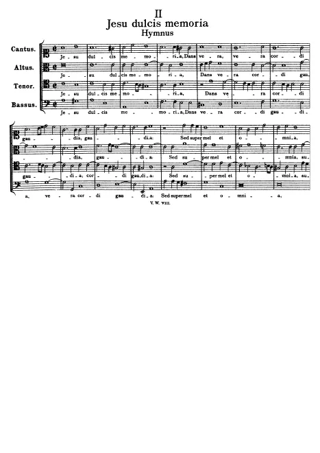 First page of Jesu dulcis memoria. Hymnus