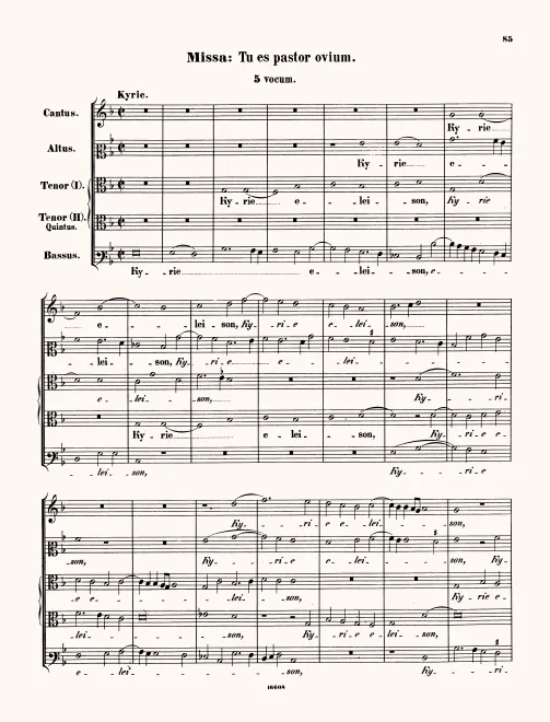 First page of Missa Tu es pastor ovim