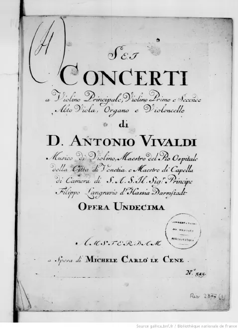 First page of 6 Concerti