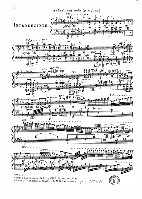 First page of Introducttion Variations Brillantes et Rondeau de Chasse