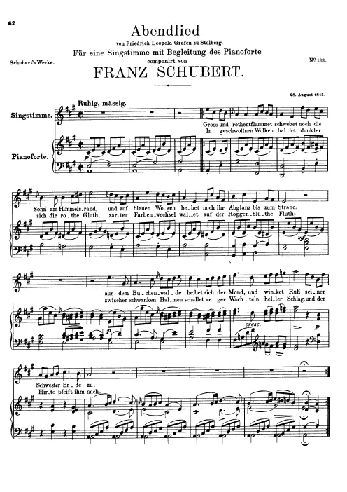 First page of Abendlied