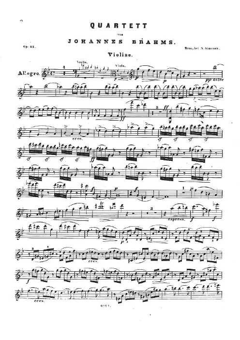 First page of Piano Quartet No.1