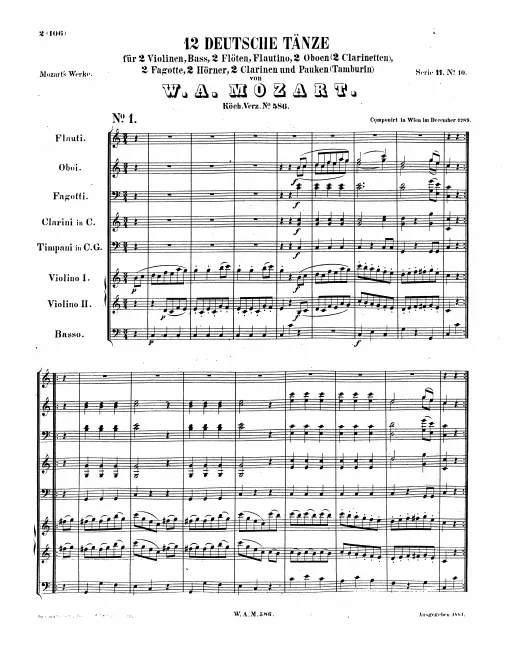 First page of 12 German Dances