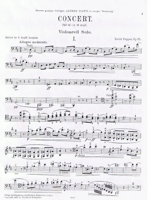 First page of Cello Concerto No.4